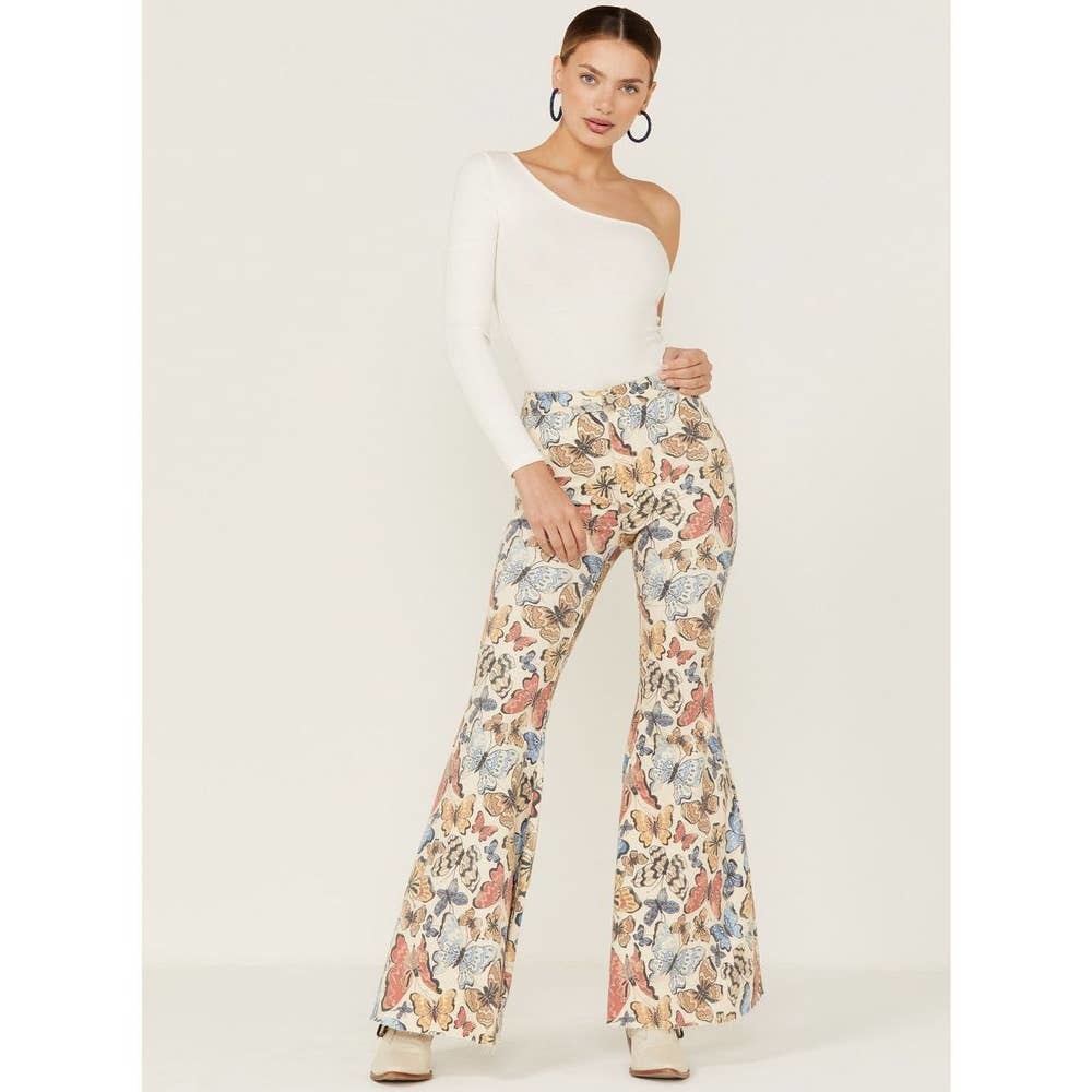 Free People’s Just Float on the Flare, Bright Combo Butterfly, size 27